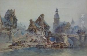 Continental Riverside Scene by Paul Marny
