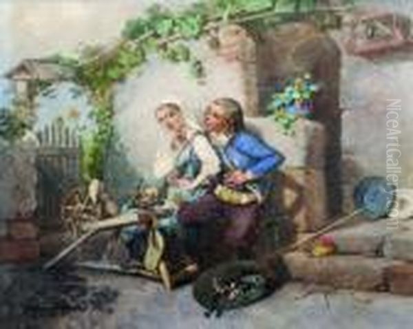 Scene De Genre Sous Une Treille. - view 1