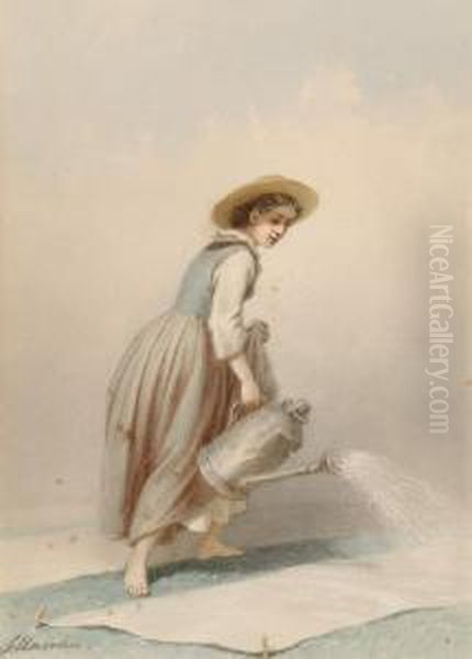 Woman With A Watering Can - view 1