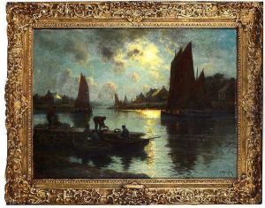 Clair De Lune En Bretagne. by Georges Philibert Charles Marionez