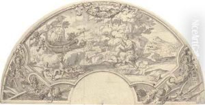 Venus And Adonis In A Landscape by Daniel the Elder Marot