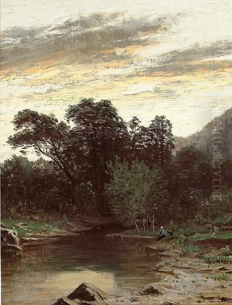 Sitting Along The River At Sunset - view 1