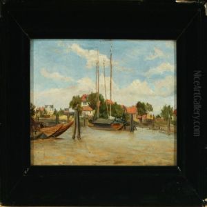 Houses Alongthe Elbe Near Altwerden, Hamburg by James Richard Marquis