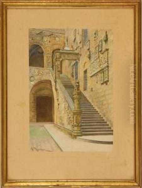 View Of The Inner Court Of The Bargello In Florence - view 1