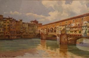 Ponte Vecchio Florence From The South Bank by A. Marrani