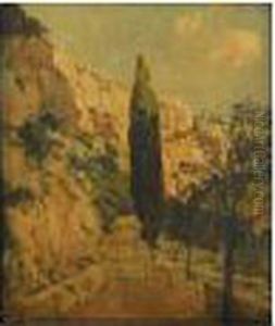 Vista De Paisaje Concipres by Janos Marschalko
