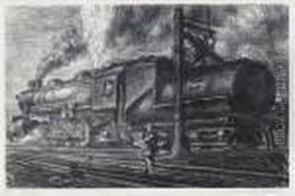 Erie R. R. Loco Watering - view 1
