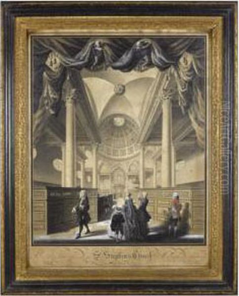 Perspective View Of The Inside Of St Stephens Church In Walbrook,london - view 1