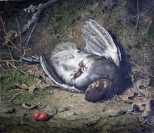 Still Life Of A Dead Bird And Rosehips by John Fitz Marshall