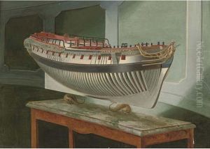 Study Of A Model Of A Royal Naval Frigate by Joseph Marshall