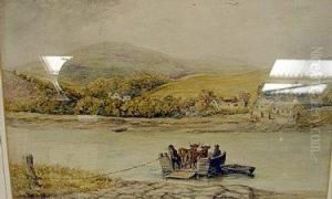 The Cattle Ferry Crossing The Water