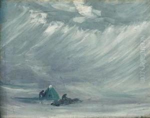 Sledging Camp In A Blizzard by George Marston
