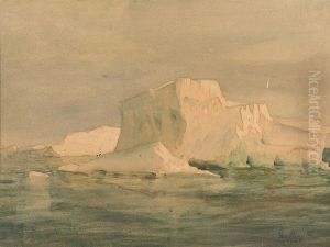 An Iceberg With Adelie Penguins (british Antarctic Expedition, 1907) by George Marston