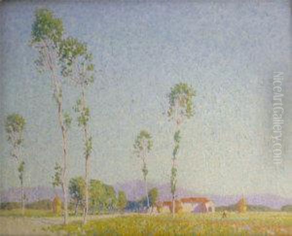 Landscape With Trees, Buildings And Hills - view 1