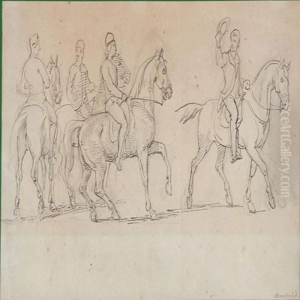 Four Riders On Horseback - view 1