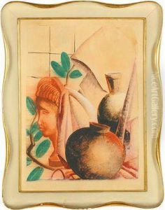 Natura Morta Con Profilo Di Donne E Due Vasi by Fiore Martelli