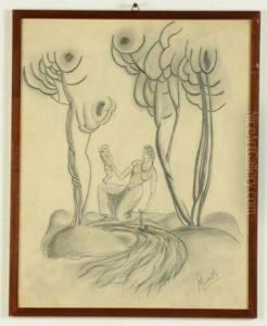 Madre E Bimbo Al Torrente by Fiore Martelli
