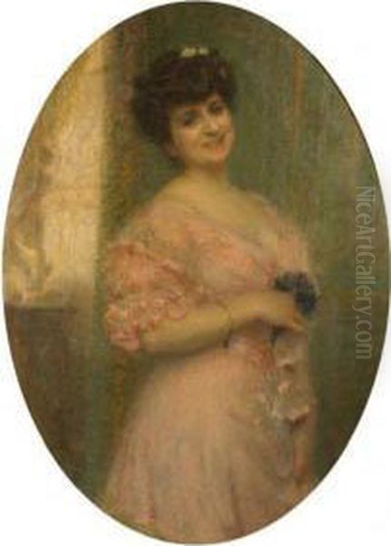 Portrait De Femme Au Bouquet De Violette - view 1