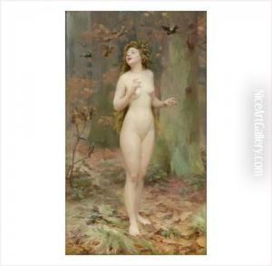La Nymphe Aux Oiseaux by Ernst Edouard Martens