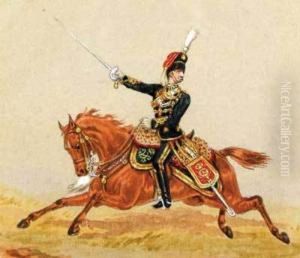 A Pair Of Equestrian Portraits Of Hussars A Pair Of Equestrian Portraits Of Hussars
