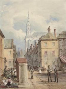 Grande Place, Mons With The Church Of Elizabeth by Henry Martens
