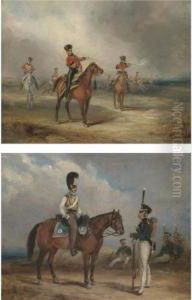 A Cavalry Skirmish; And A Cavalry Officer With An Infantry Officer