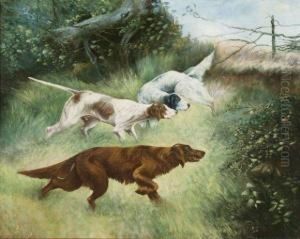 Chiens De Chasse A L'arret by Willy Martens