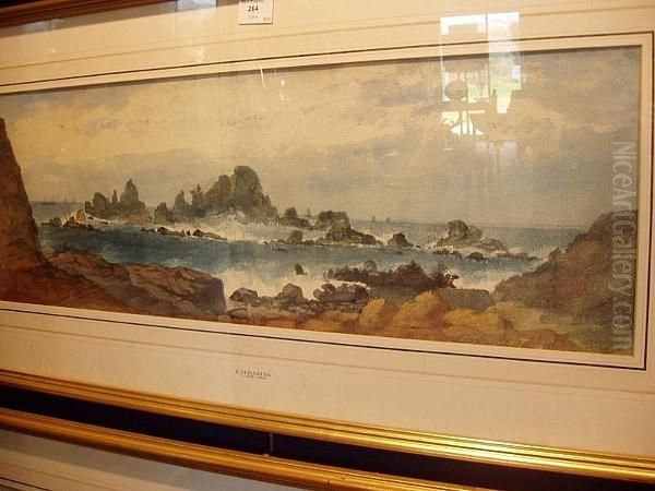 Coastal Scenes, Corbiere Rocks And Corbiere Cottages - view 1