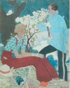 Les Deux Jardinieres, New-york 1933 by Charles Martin