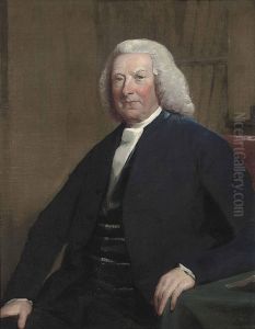 Portrait Of A Gentleman, Half-length, In A Blue Coat, Seated In Hislibrary by David Martin