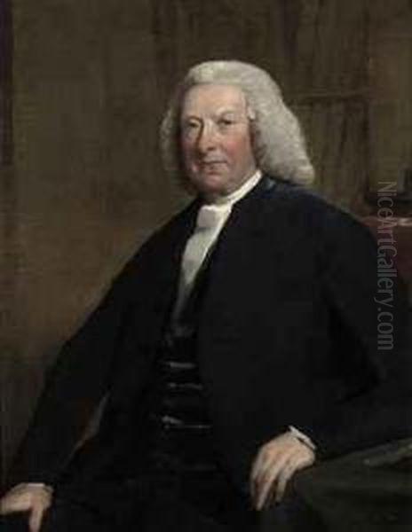 Portrait Of A Gentleman, Half-length, In A Blue Coat, Seated In His Library - view 1