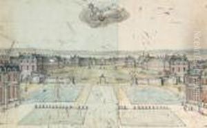 Vue Du Chateau De Versailles by Pierre Denis Martin Des Gobelins