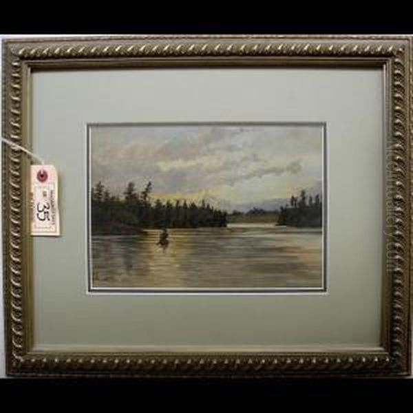 Canoeing At Sunset - view 1