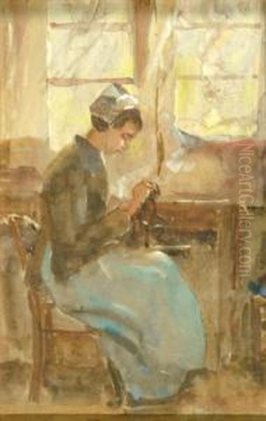 A Pair - Interior Scenes With Women Sewing - view 1