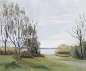 Shore Of Lake Geneva by Eugene Louis Martin