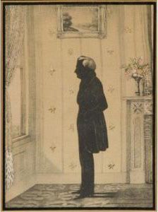 Silhouette On Fabric With Crewel Accents by Henry Harrison Martin