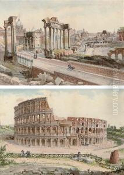 The Colosseum, Rome; The Roman Forum - view 1