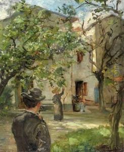 L'artiste Devant Sa Maison