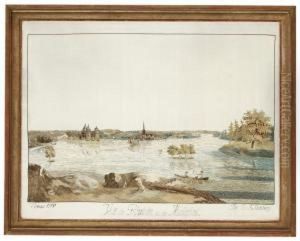 Vue De Gripsholm Et De Mariaefred by Johan Fredrik Martin