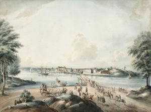 "kungl Lust Slottet Drottningholm" (ur Svenska Vuer). by Johan Fredrik Martin