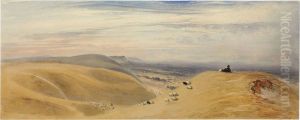 A Hilly Landscape With A Shepherd by John Martin