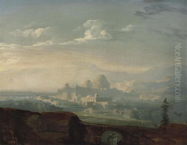 An Extensive Mountainous Landscape With A Classical City - view 1