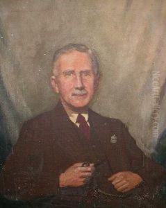 Early 20th Century- Portrait Of A Gentleman, Seated Holding A Pipe And Wearing An ''arp'' Badge by Paul Martin
