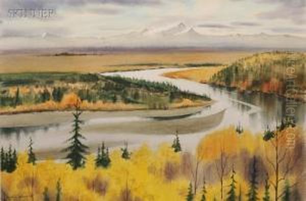 R. Ahearn Winding River, Autumn - view 1
