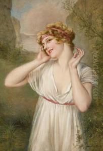 Jeune Fille Au Bandeau Rose by Francois Martin-Kavel