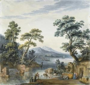 Paesaggio Costiero Con Figure by Vincenzo Martinelli