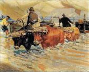 ""barcas De Pescadores En La Playa by Enrique Martinez Cubells y Ruiz