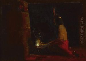 Hopi Indian At A Hearth by Xavier Martinez