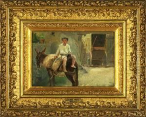 Jovem Com Burro - Trafaria by Luciano Martins Freire