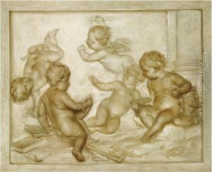 Five Putti Representing An Allegory Of The Arts
